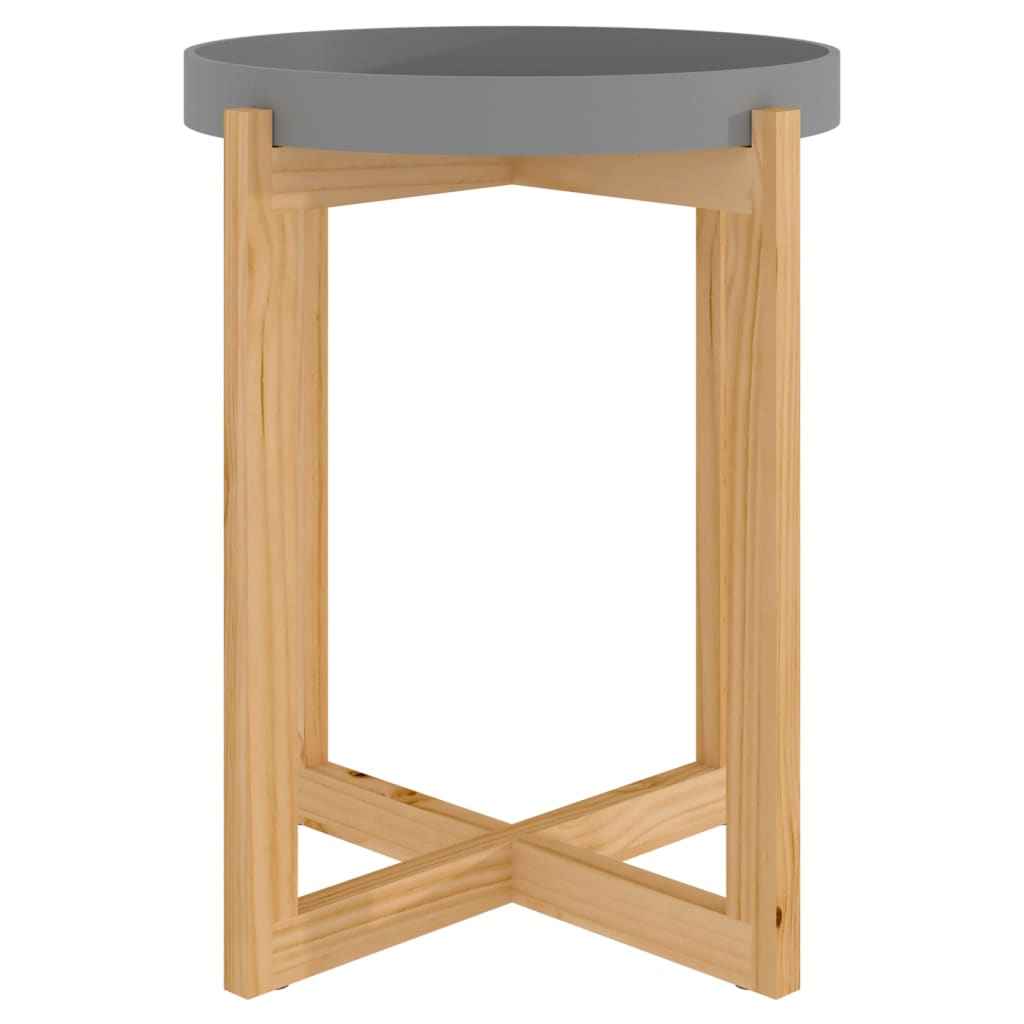 vidaXL Salontafel 41x41x48,5 cm bewerkt hout en grenenhout zwart