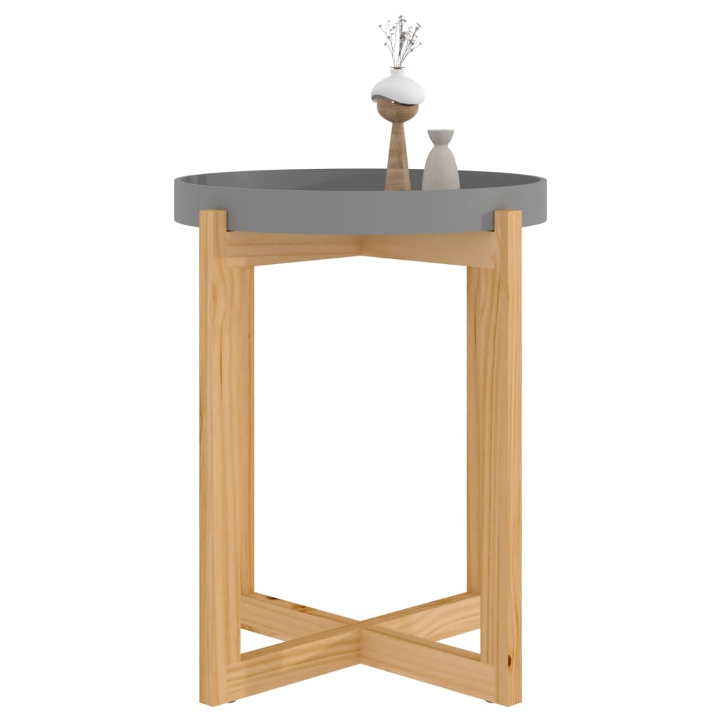 vidaXL Salontafel 41x41x48,5 cm bewerkt hout en grenenhout zwart
