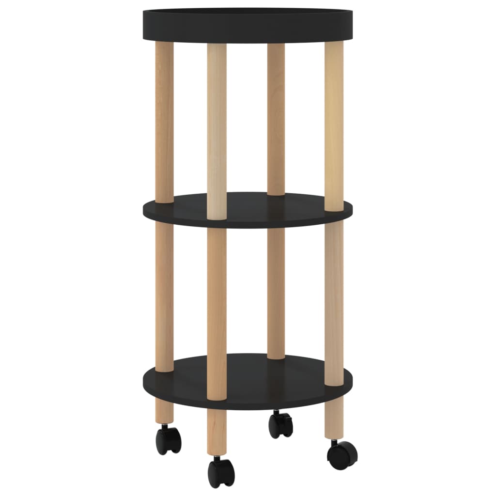 vidaXL Trolley 38x38x82 cm bewerkt hout en massief grenenhout wit