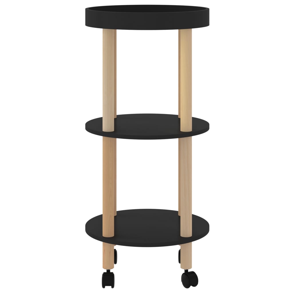 vidaXL Trolley 38x38x82 cm bewerkt hout en massief grenenhout wit