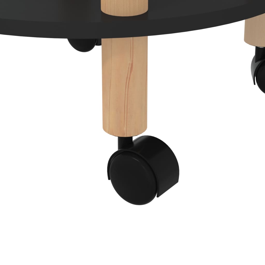 vidaXL Trolley 38x38x82 cm bewerkt hout en massief grenenhout wit