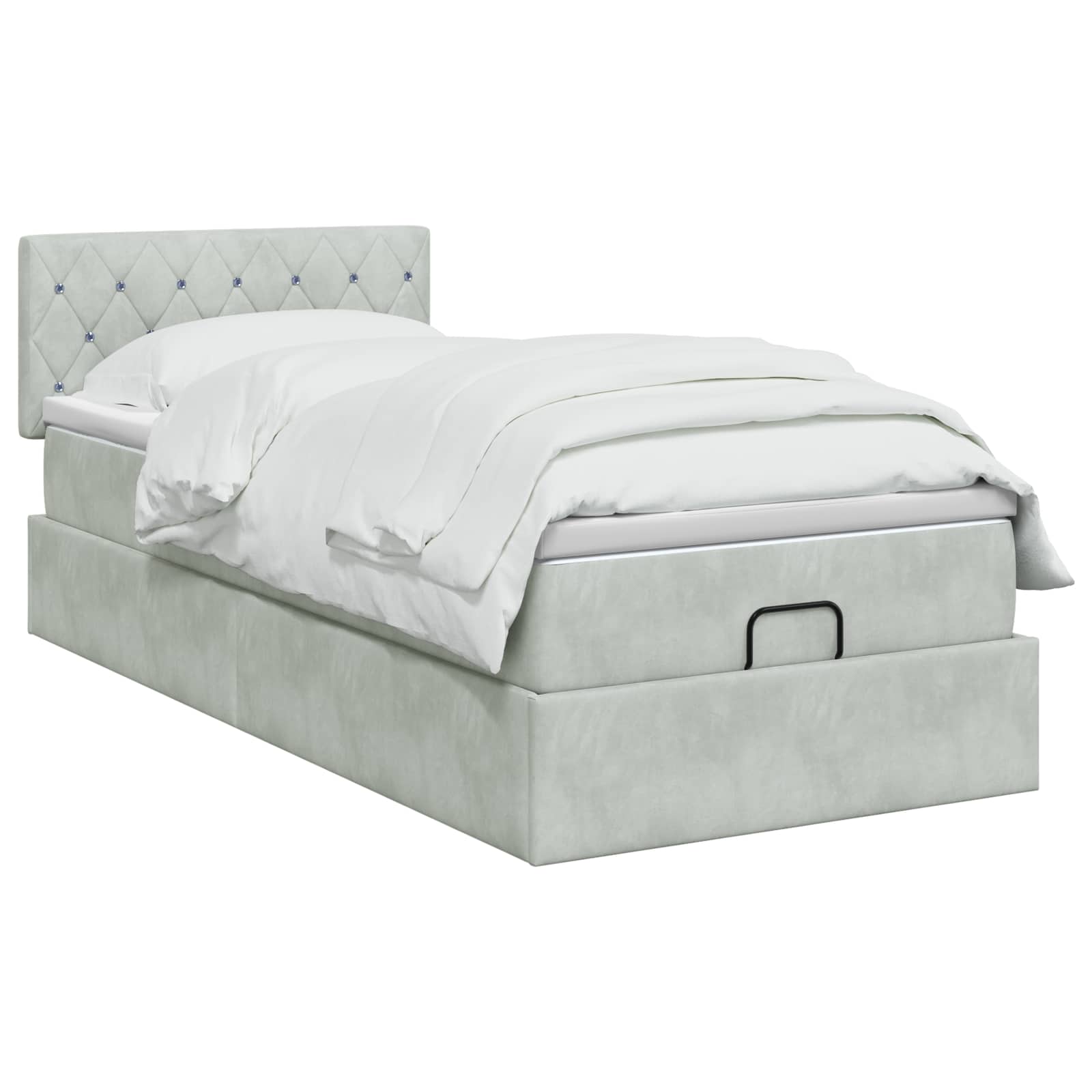 vidaXL Ottoman bed met matras 100x200 cm fluweel zwart