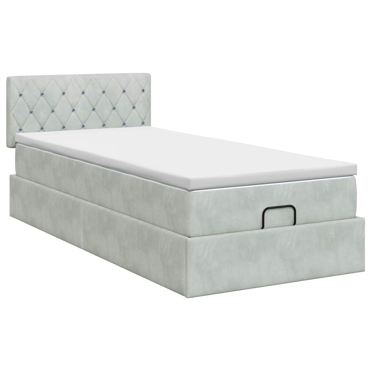 vidaXL Ottoman bed met matras 100x200 cm fluweel zwart