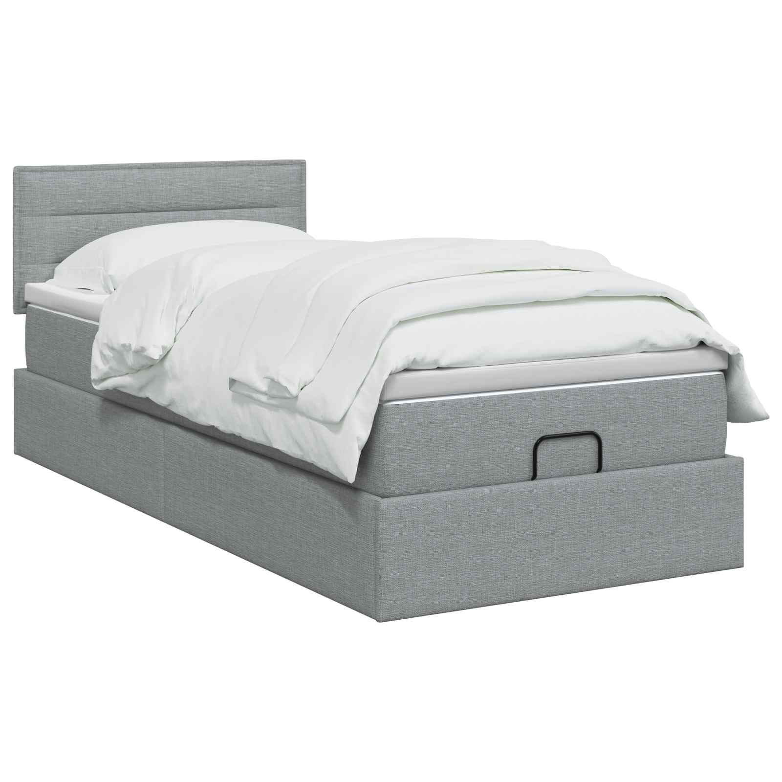 vidaXL Ottoman bed met matras en LED's 90x200 cm stof zwart