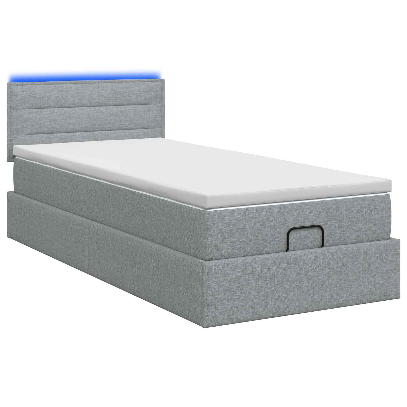 vidaXL Ottoman bed met matras en LED's 90x200 cm stof zwart