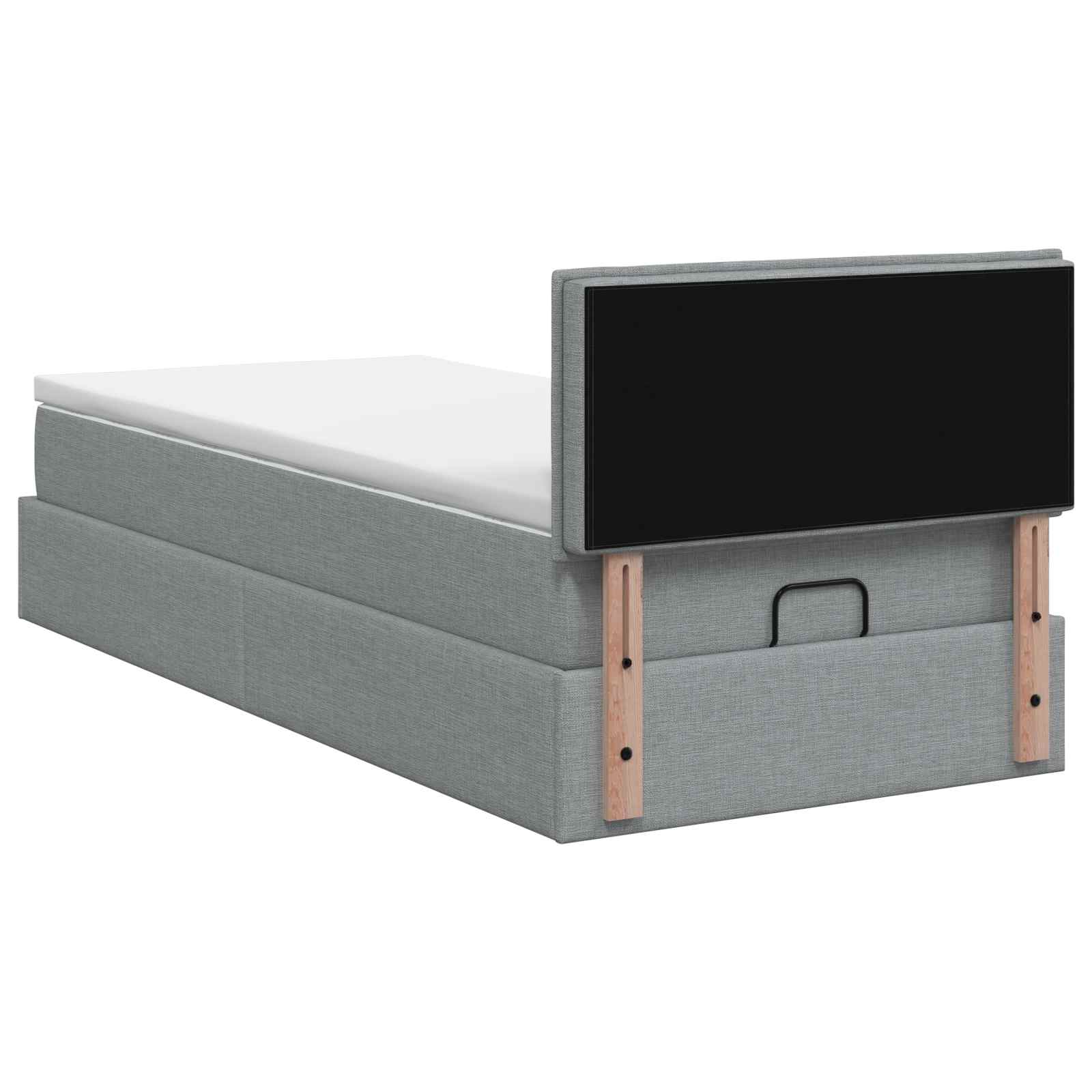 vidaXL Ottoman bed met matras en LED's 90x200 cm stof zwart