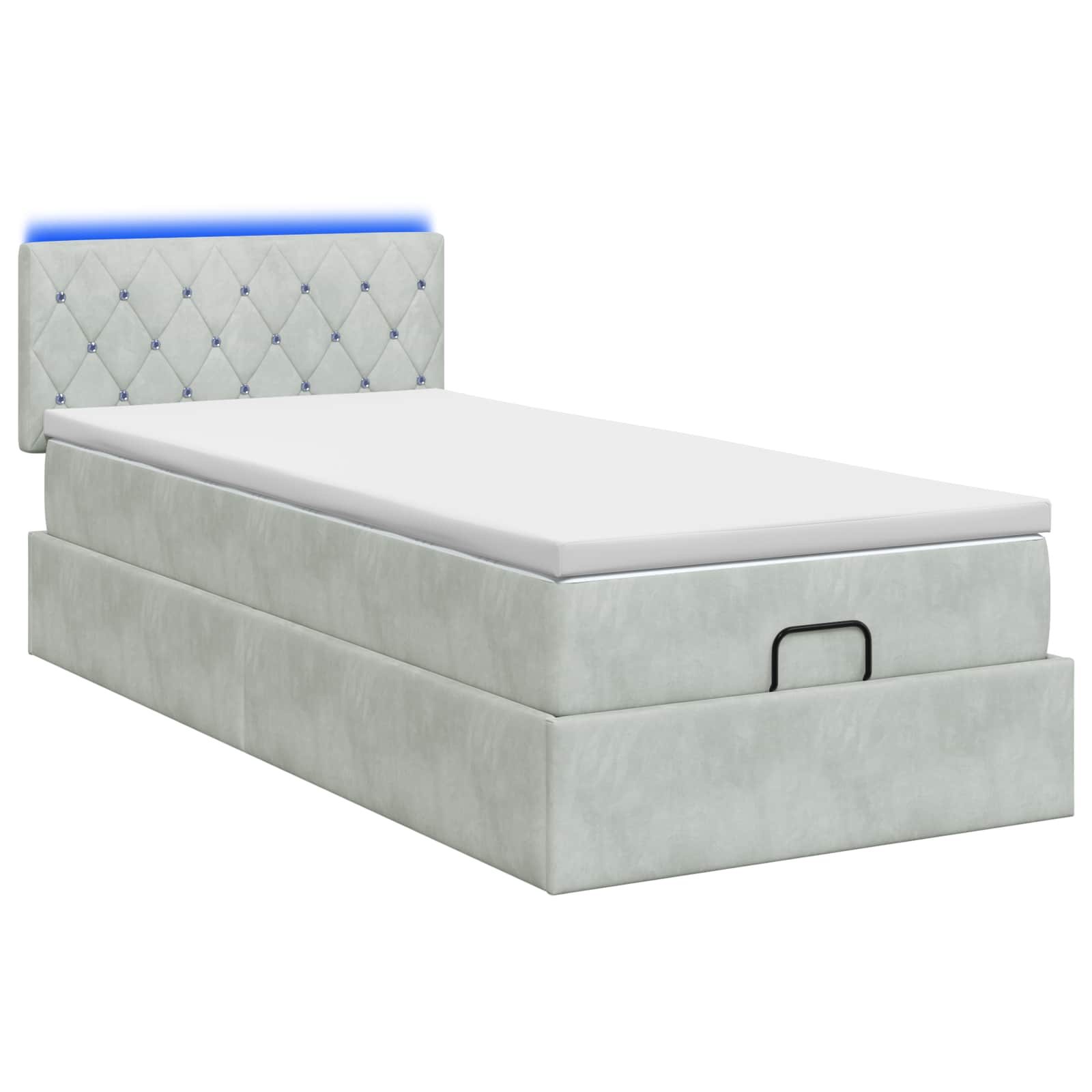 vidaXL Ottoman bed met matras en LED's 100x200 cm fluweel roze