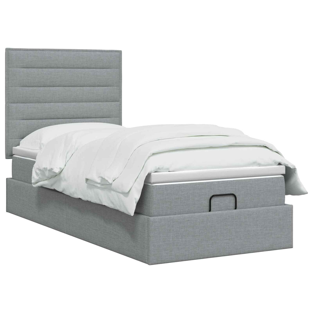 vidaXL Bed met matras 90x200 cm stof crèmekleurig