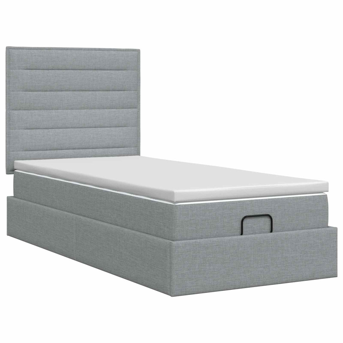 vidaXL Bed met matras 90x200 cm stof crèmekleurig