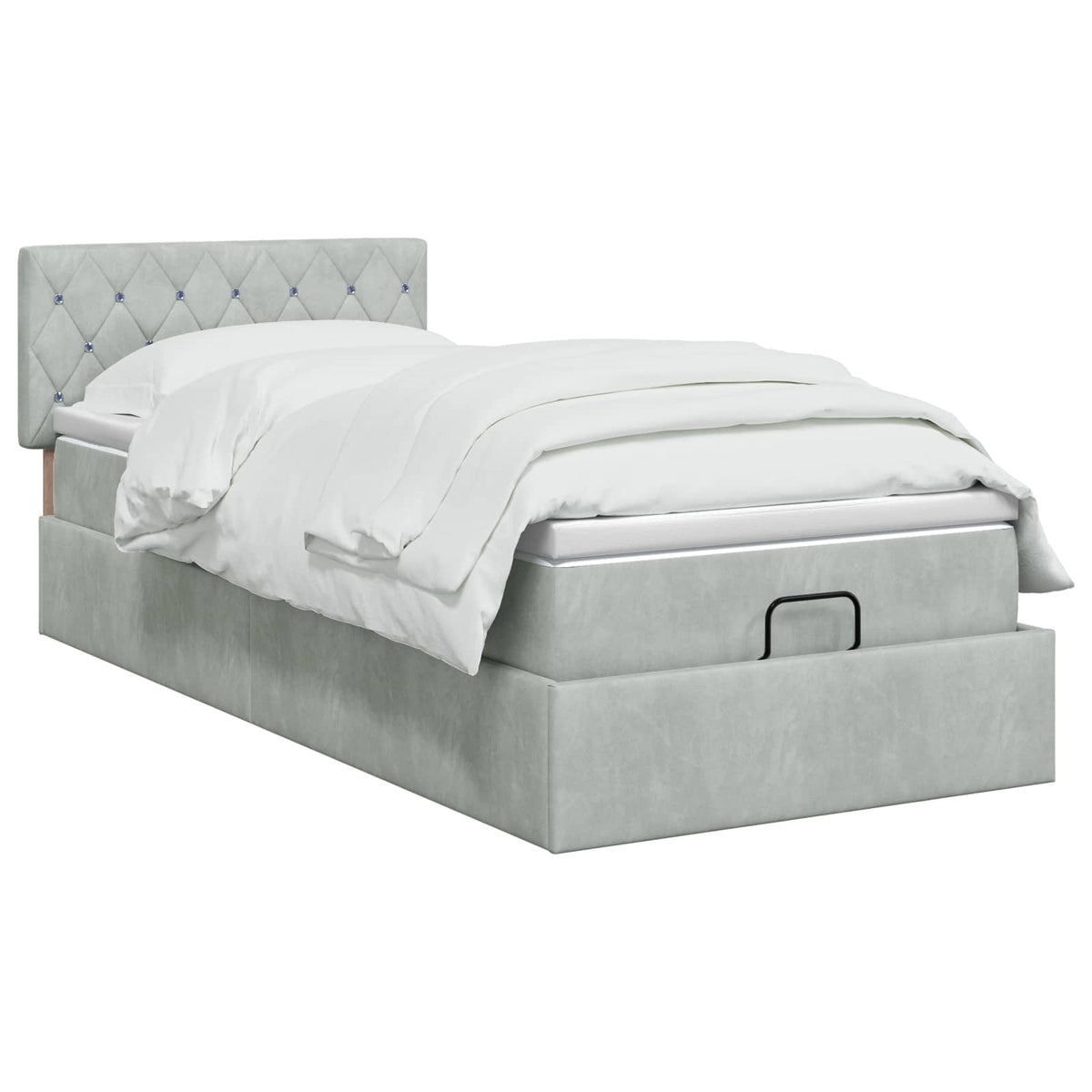 vidaXL Ottoman bed met matrassen 100x200cm fluweel roze