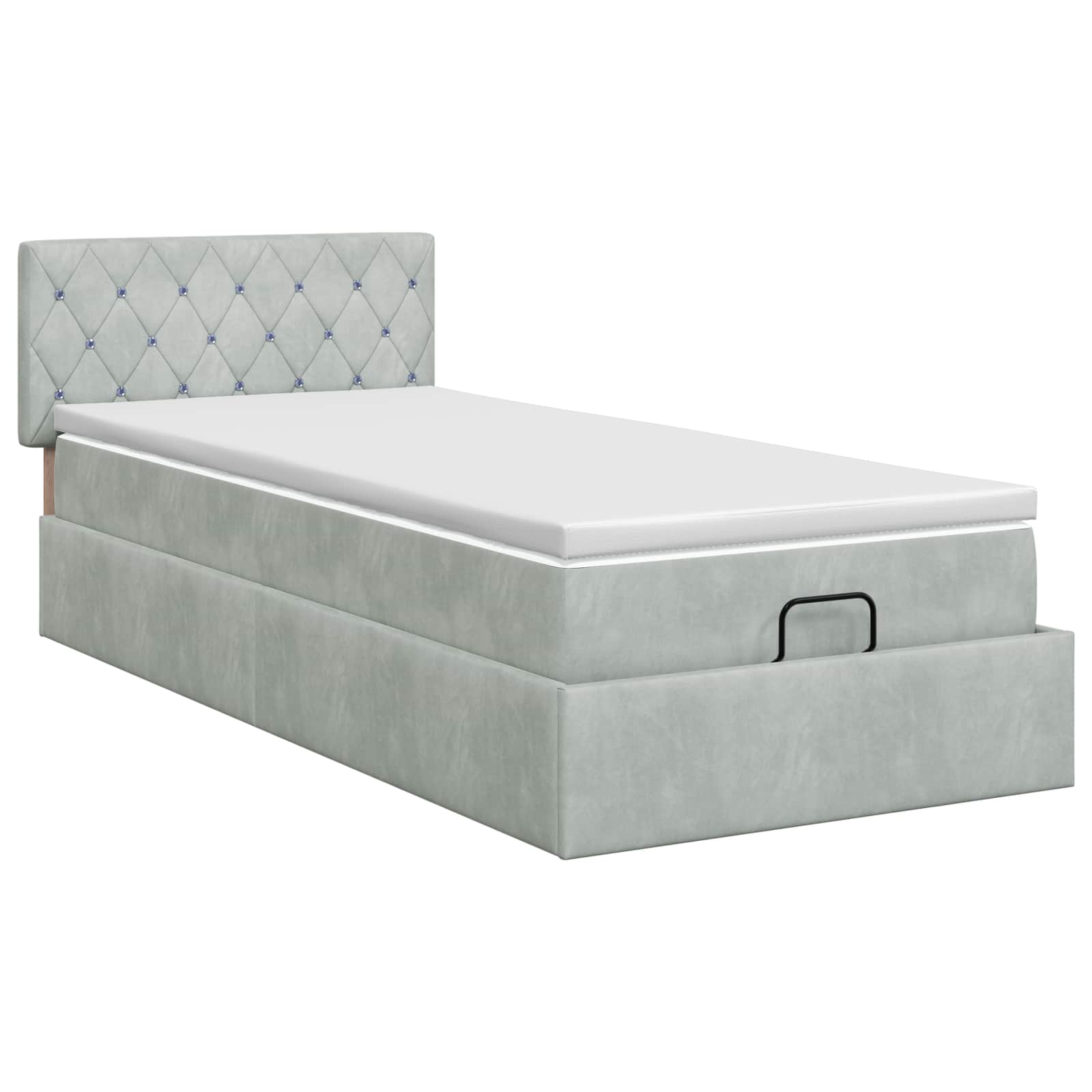 vidaXL Ottoman bed met matrassen 100x200cm fluweel roze