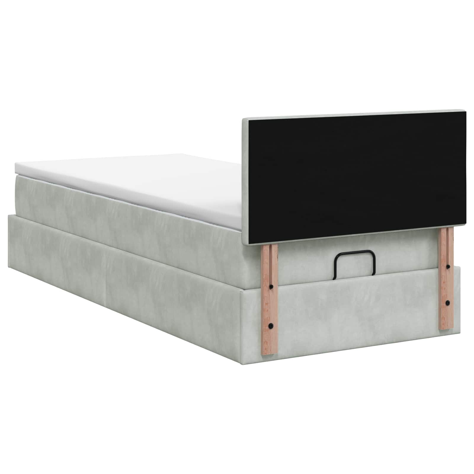 vidaXL Ottoman bed met matrassen 100x200cm fluweel roze