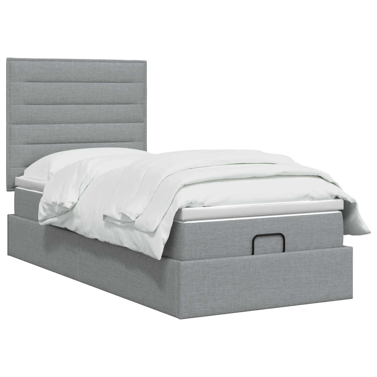 vidaXL Ottoman bed met matras en LED's 100x200cm stof lichtgrijs