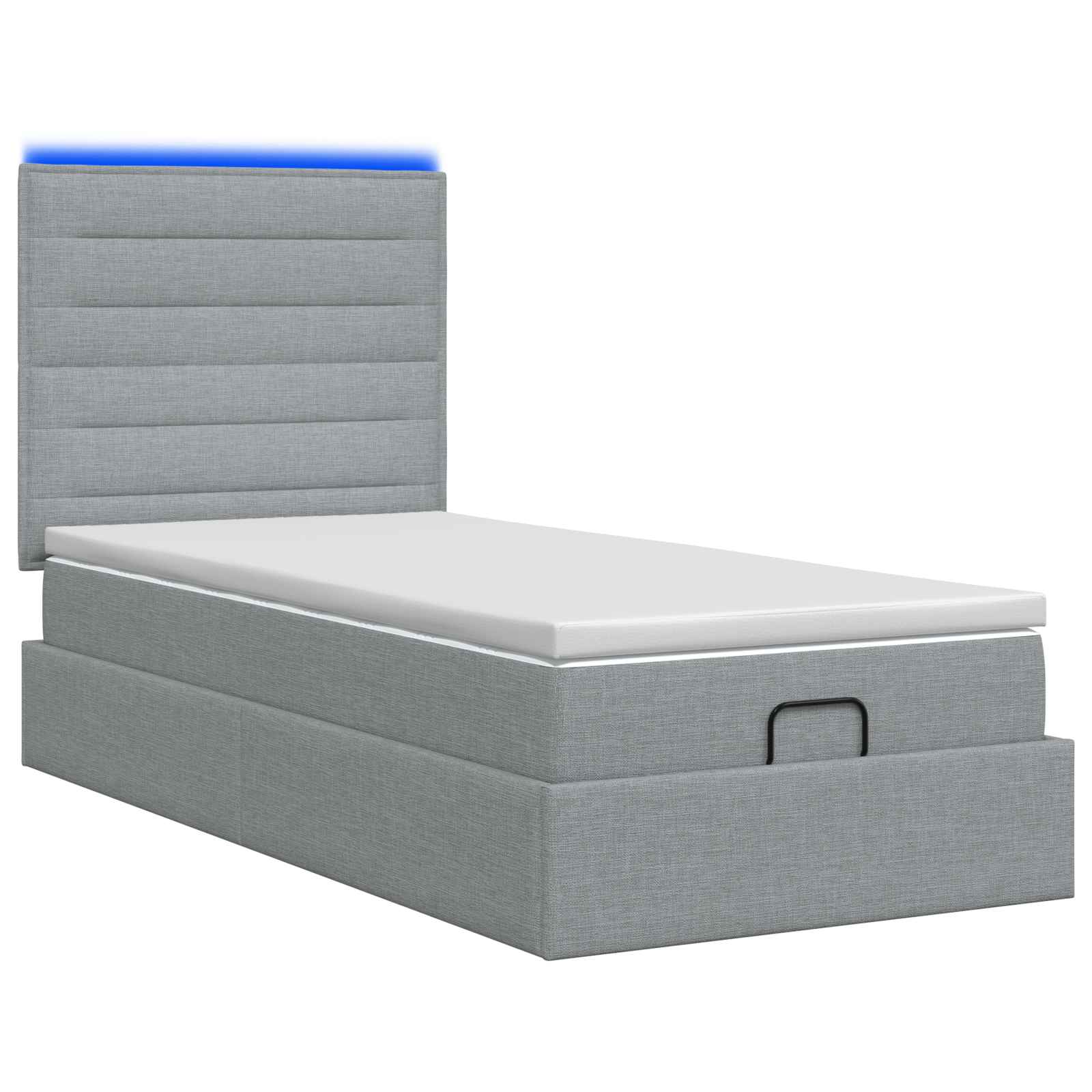 vidaXL Ottoman bed met matras en LED's 100x200cm stof lichtgrijs