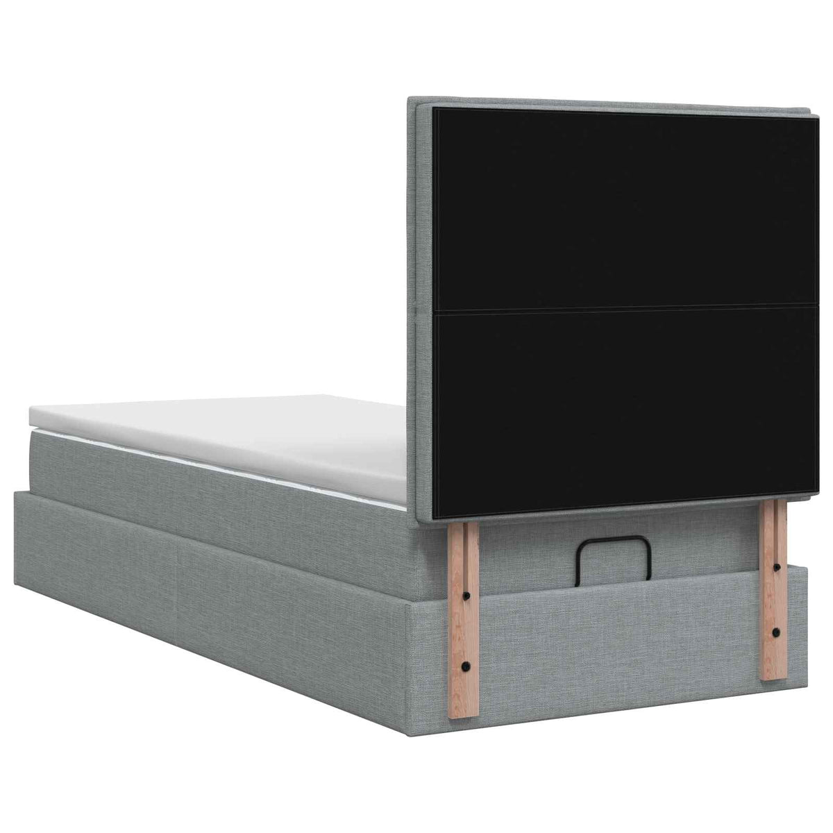 vidaXL Ottoman bed met matras en LED's 100x200cm stof lichtgrijs