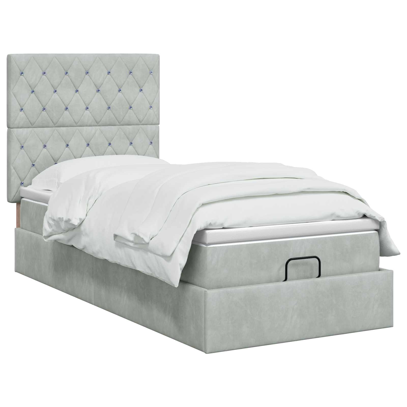 vidaXL Ottoman bed met matrassen en LED's 100x200cm fluweel zwart