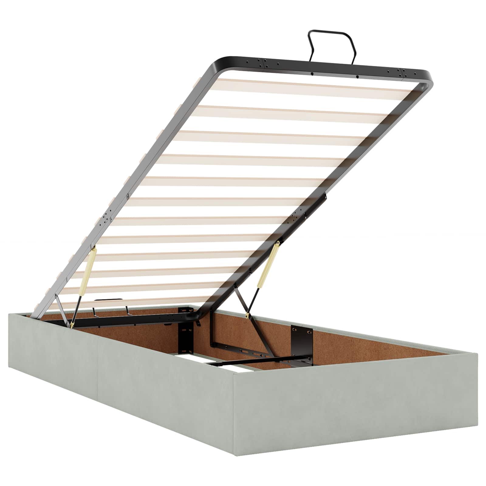 vidaXL Ottoman bed met matrassen en LED's 100x200cm fluweel zwart