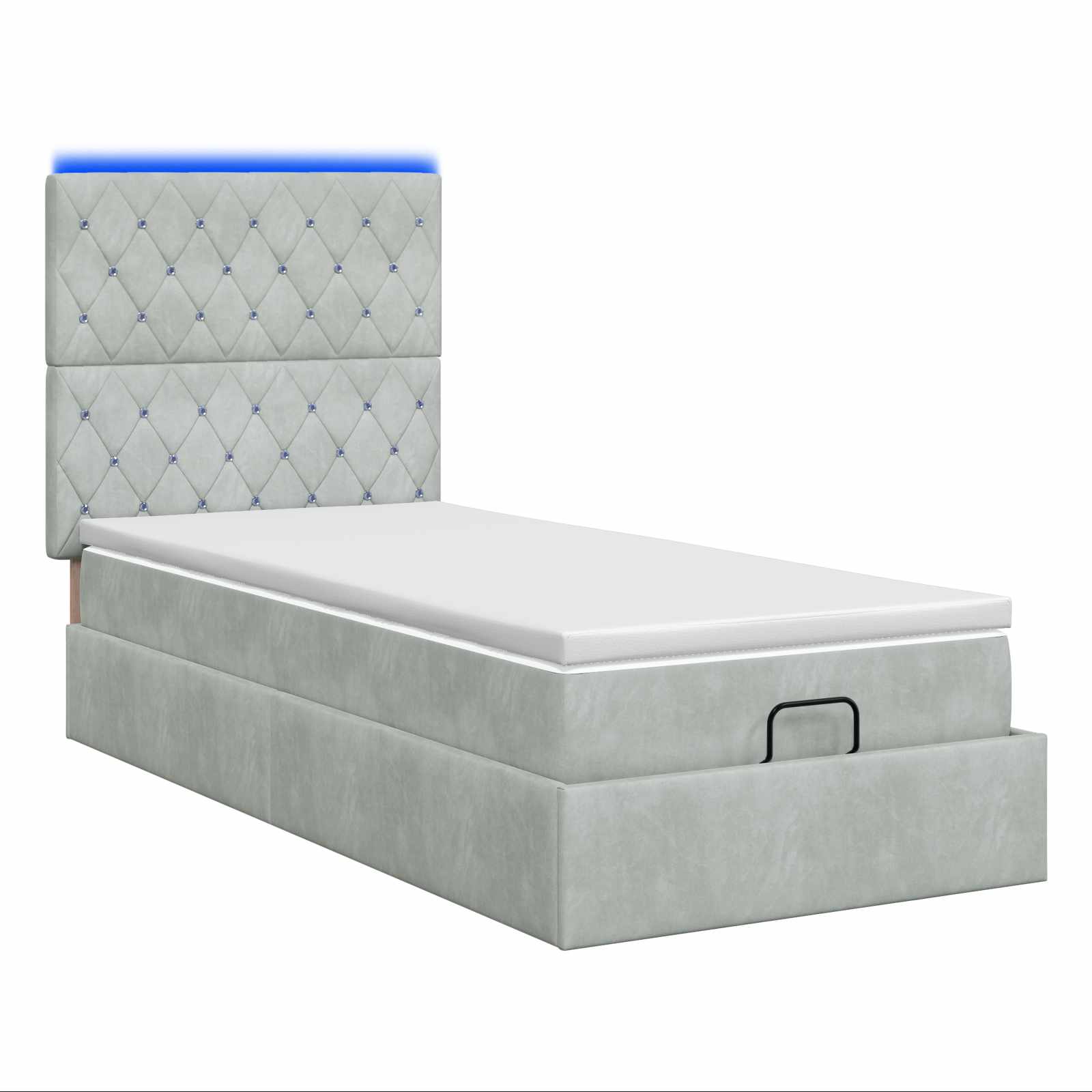vidaXL Ottoman bed met matrassen en LED's 100x200cm fluweel zwart