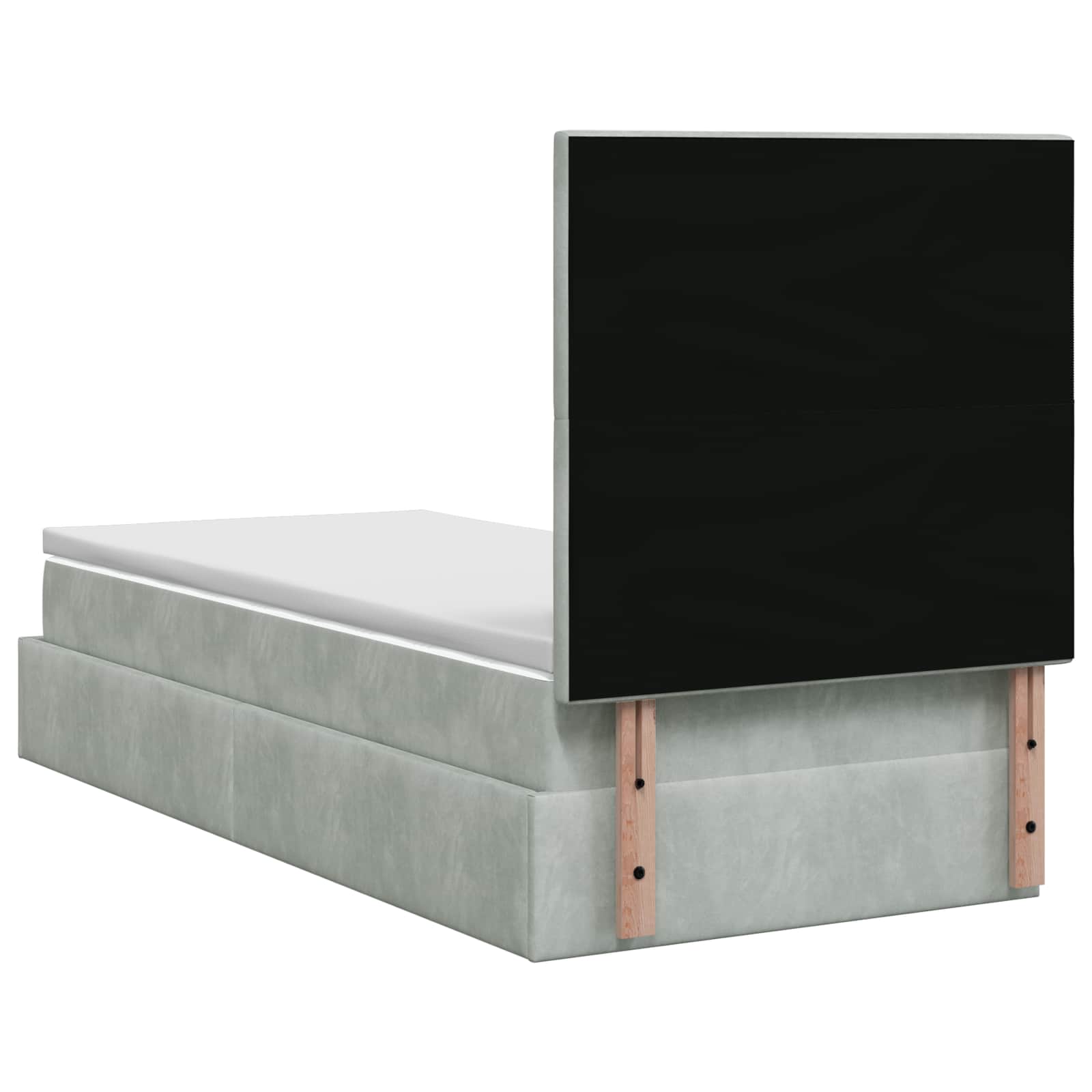vidaXL Ottoman bed met matrassen en LED's 100x200cm fluweel zwart