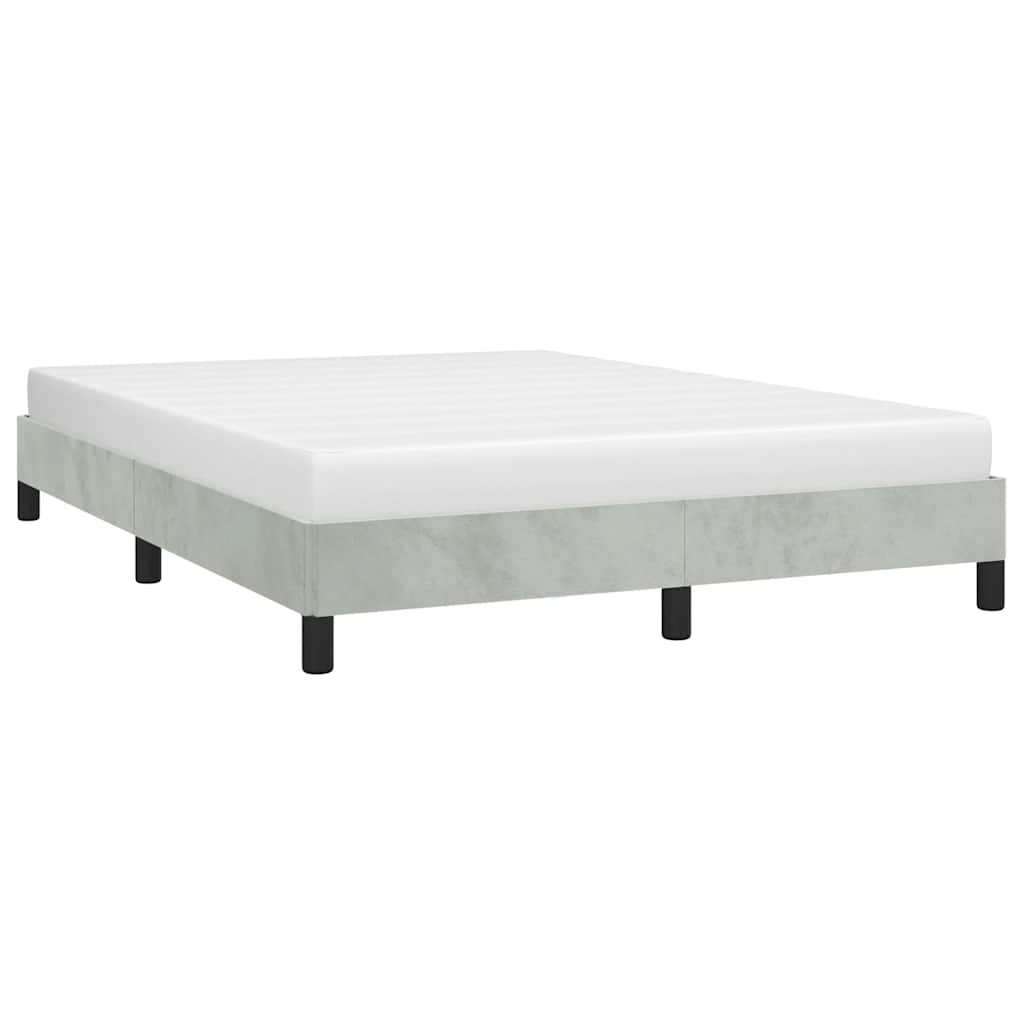 vidaXL Bedframe zonder matras lichtgrijs 152x203 cm Queen fluweel
