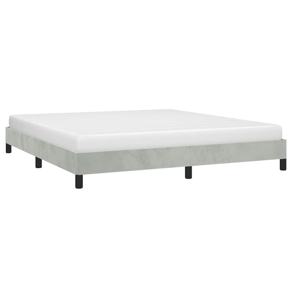 vidaXL Bedframe zonder matras lichtgrijs 152x203 cm Queen fluweel