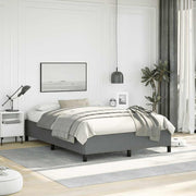 vidaXL Bedframe zonder matras donkergrijs 137x190 cm stof