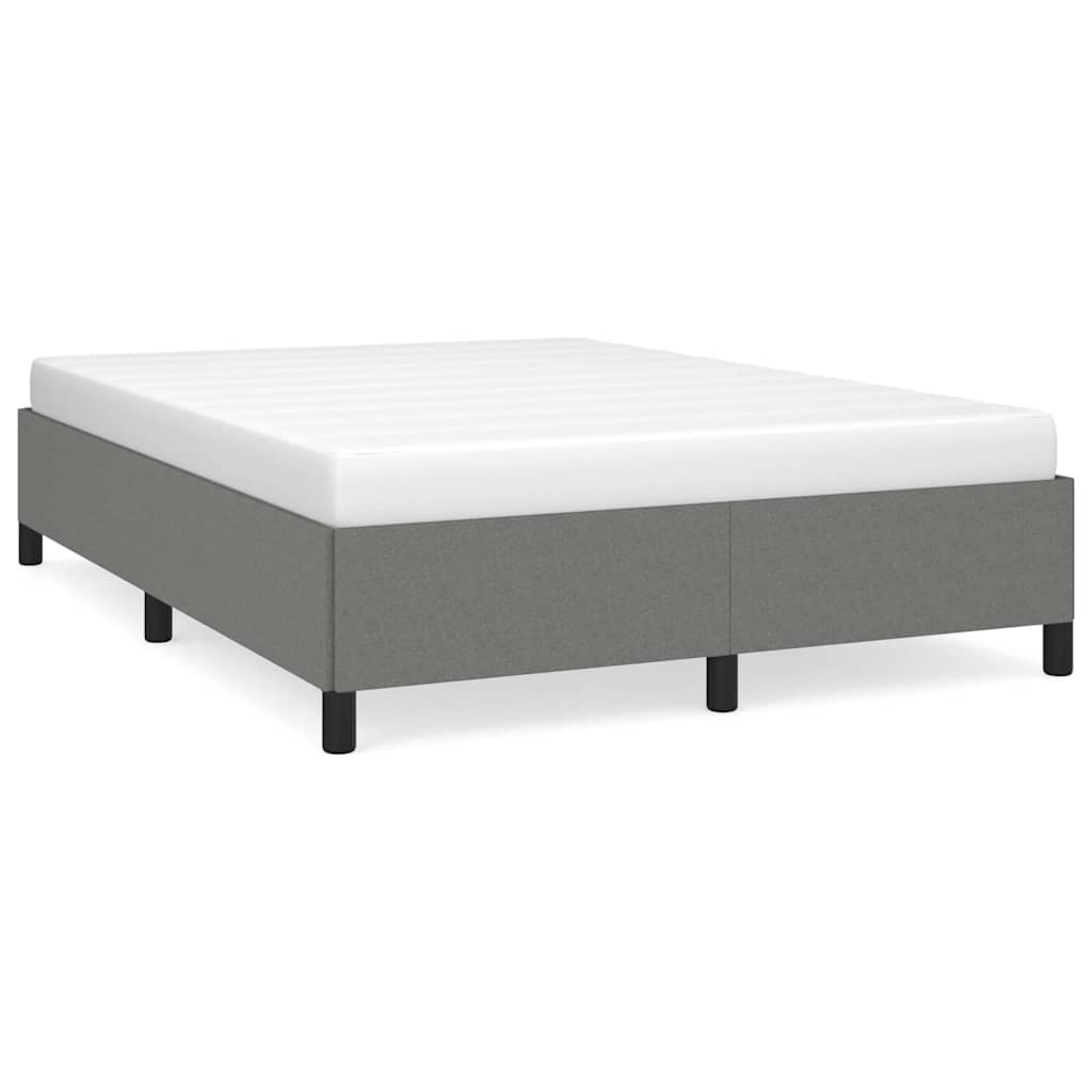 vidaXL Bedframe zonder matras donkergrijs 137x190 cm stof