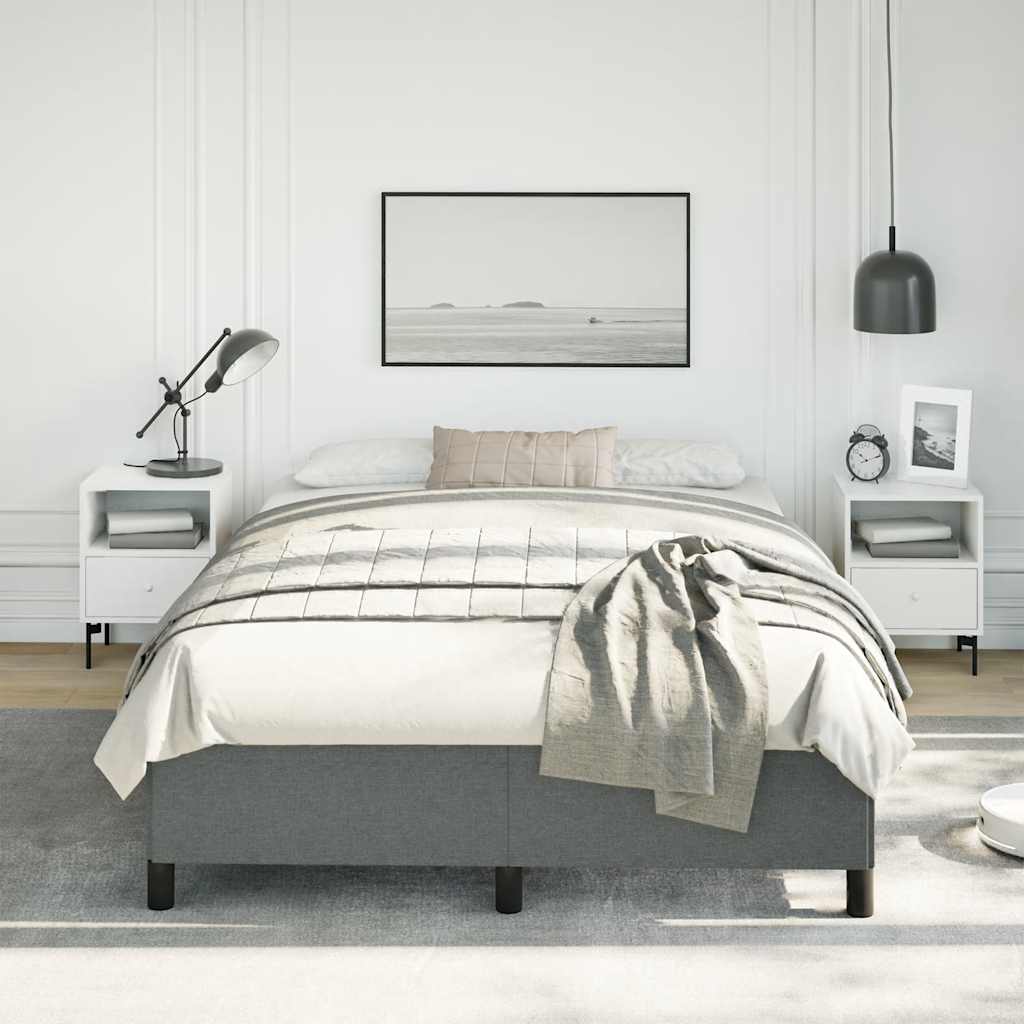vidaXL Bedframe zonder matras donkergrijs 137x190 cm stof