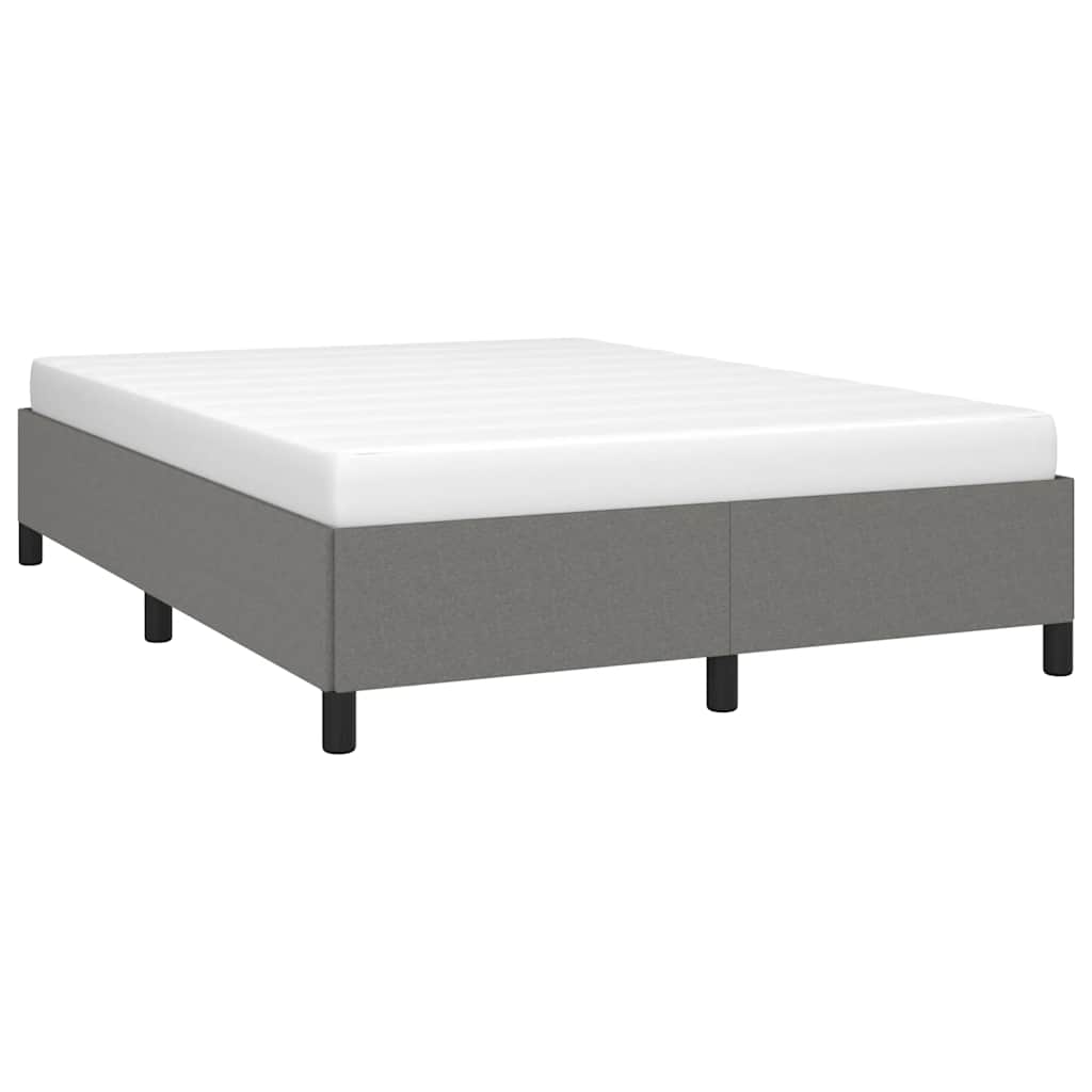 vidaXL Bedframe zonder matras donkergrijs 137x190 cm stof
