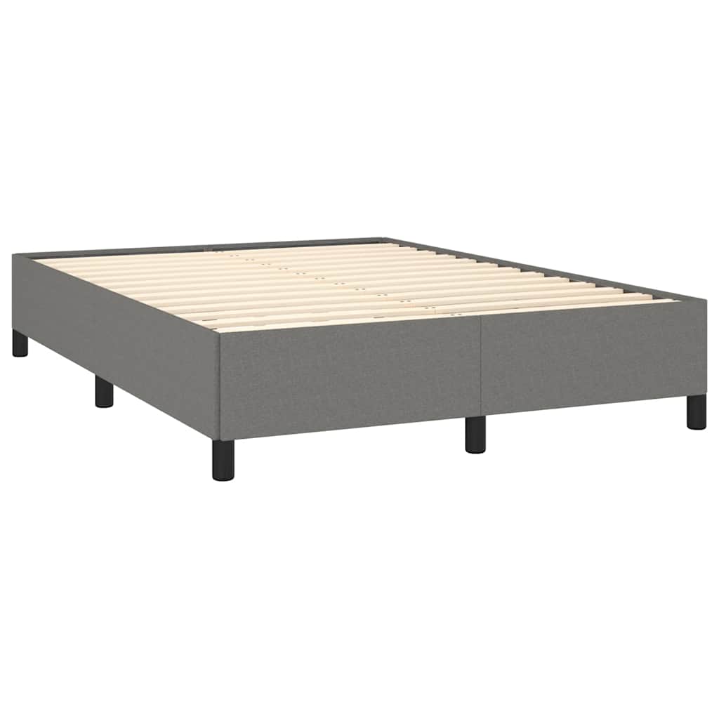 vidaXL Bedframe zonder matras donkergrijs 137x190 cm stof