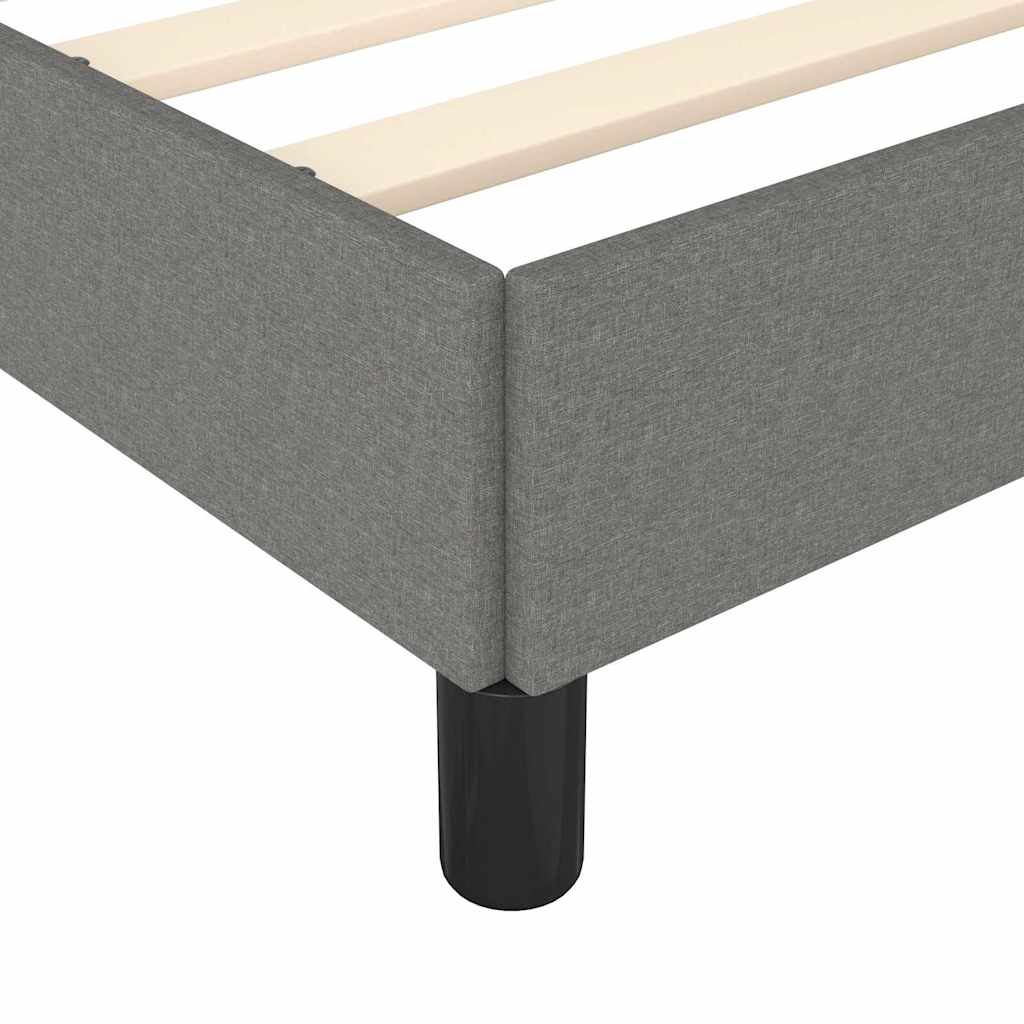 vidaXL Bedframe zonder matras donkergrijs 137x190 cm stof