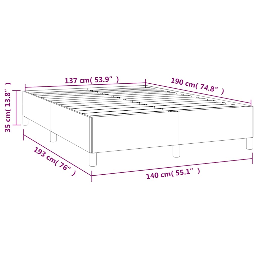 vidaXL Bedframe zonder matras donkergrijs 137x190 cm stof