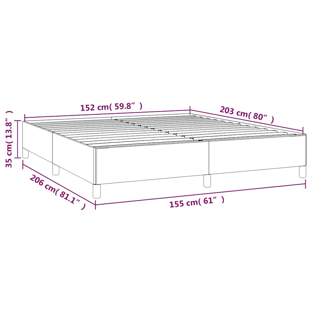 vidaXL Bedframe zonder matras zwart 152x203 cm Queen kunstleer