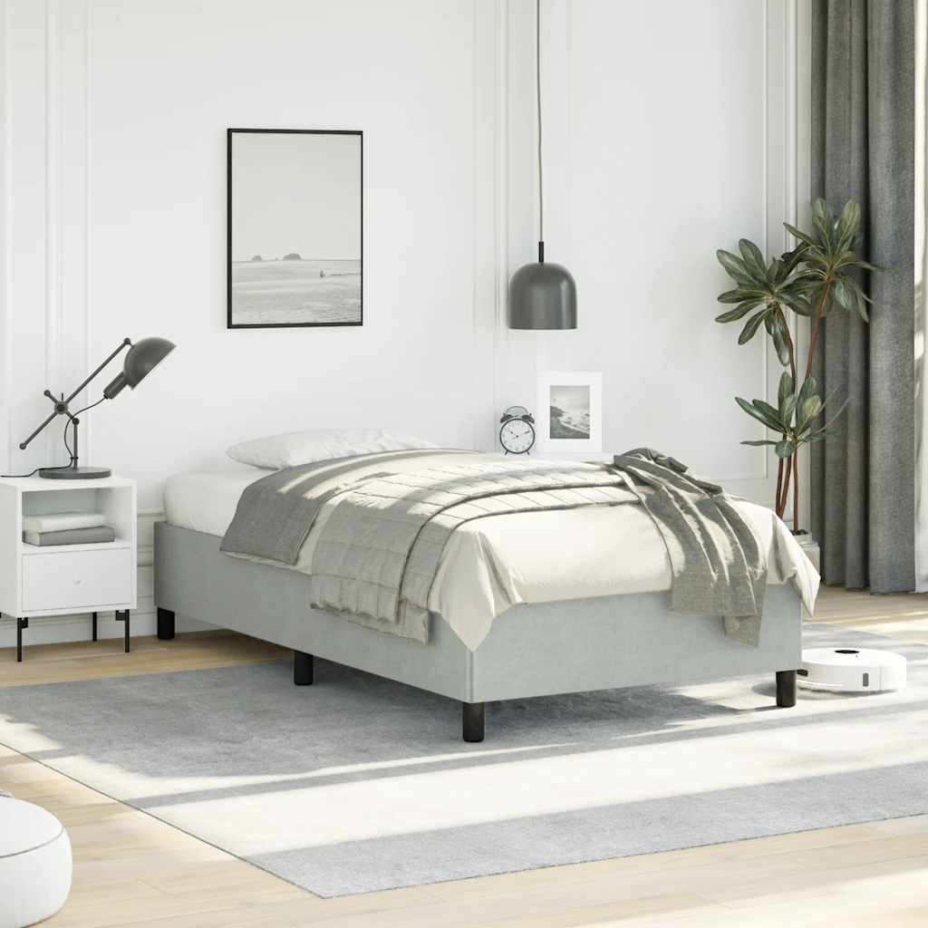 vidaXL Bedframe zonder matras lichtgrijs 152x203 cm Queen fluweel