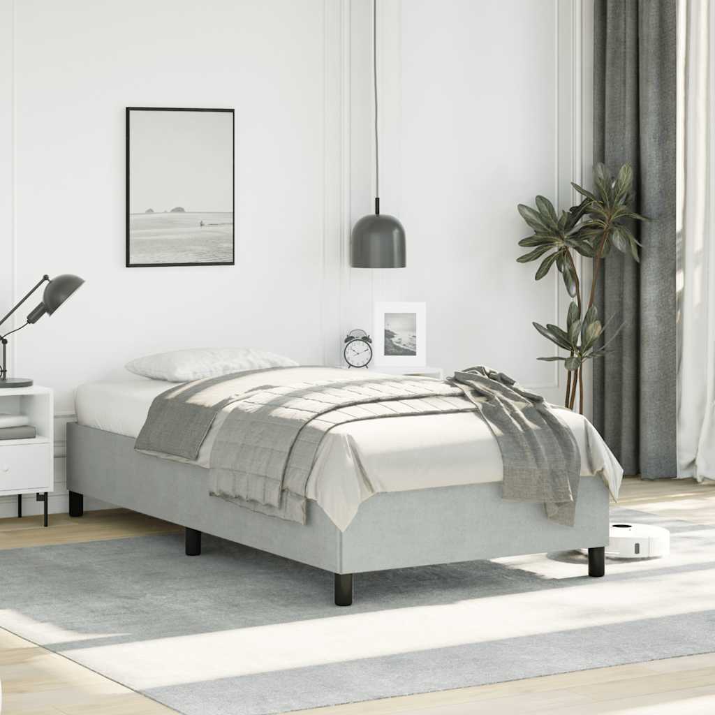 vidaXL Bedframe zonder matras lichtgrijs 152x203 cm Queen fluweel