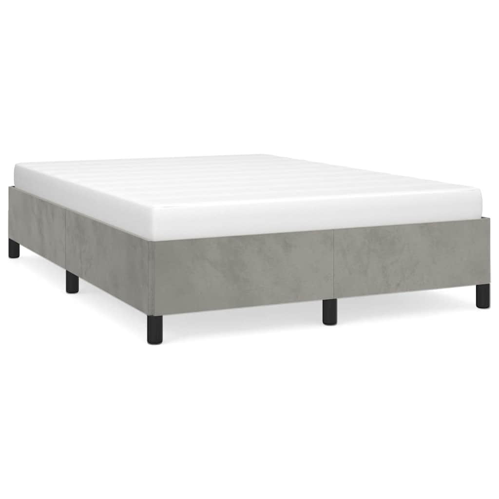 vidaXL Bedframe zonder matras lichtgrijs 152x203 cm Queen fluweel