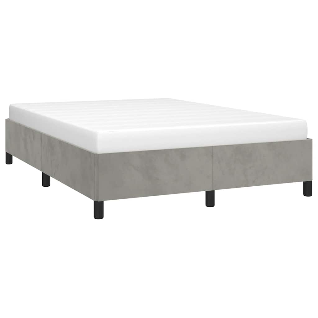 vidaXL Bedframe zonder matras lichtgrijs 152x203 cm Queen fluweel