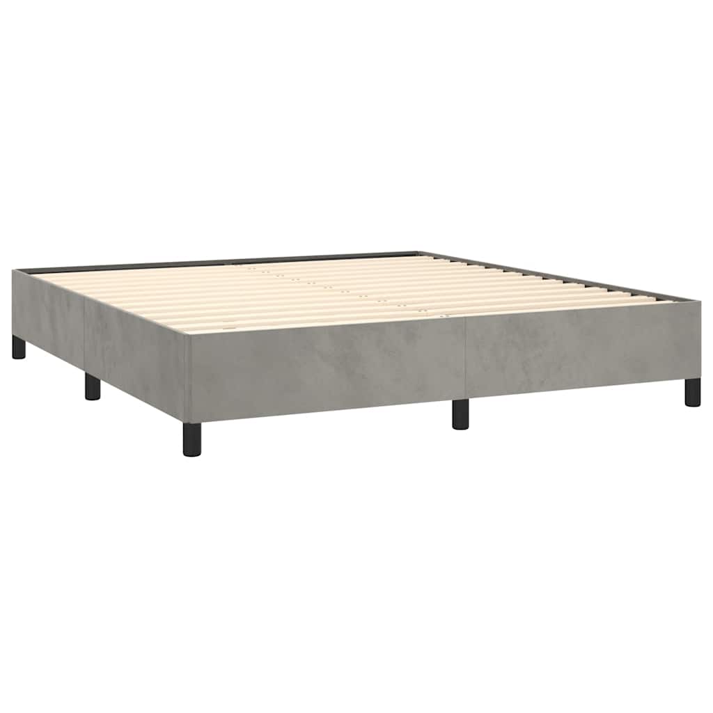vidaXL Bedframe zonder matras lichtgrijs 152x203 cm Queen fluweel