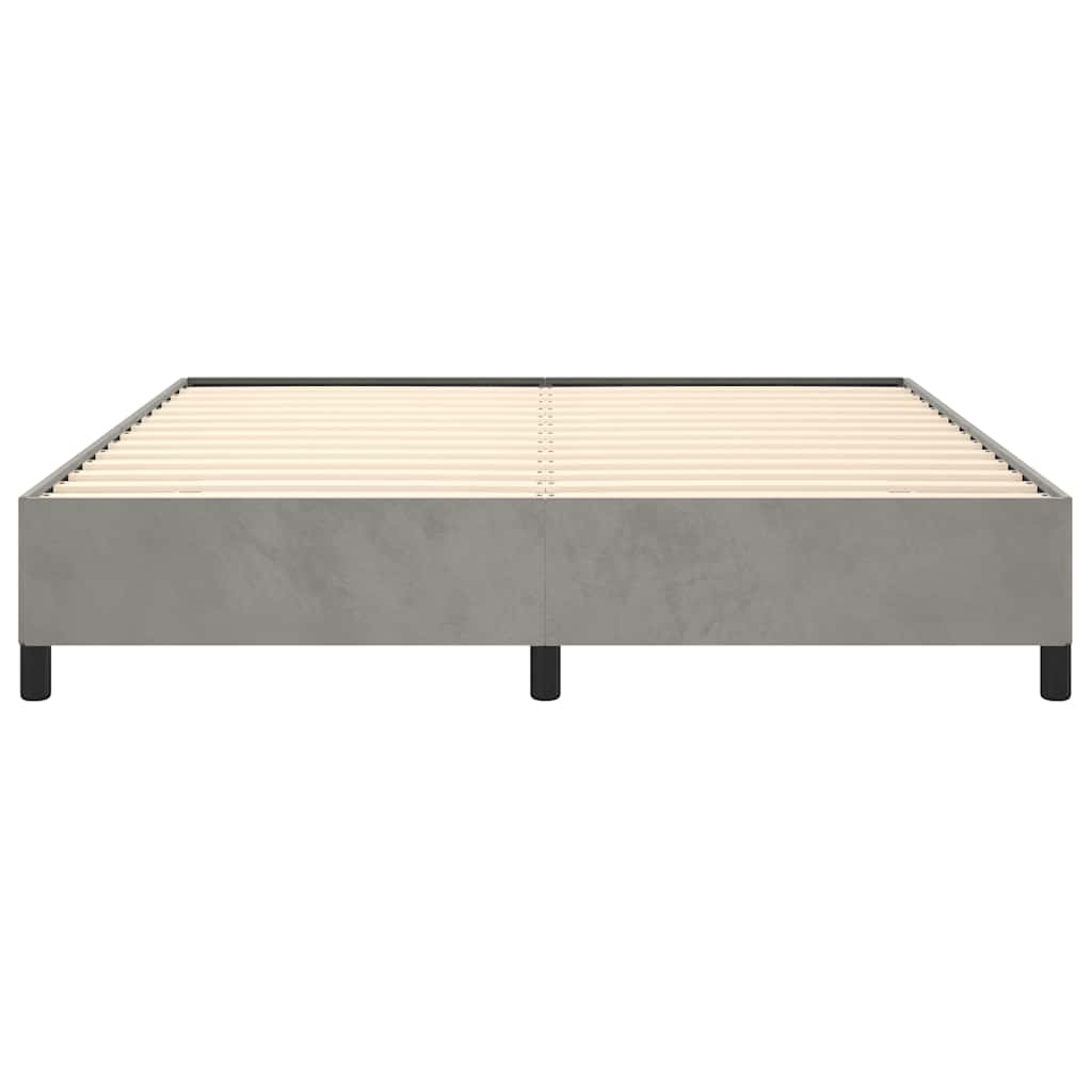 vidaXL Bedframe zonder matras lichtgrijs 152x203 cm Queen fluweel