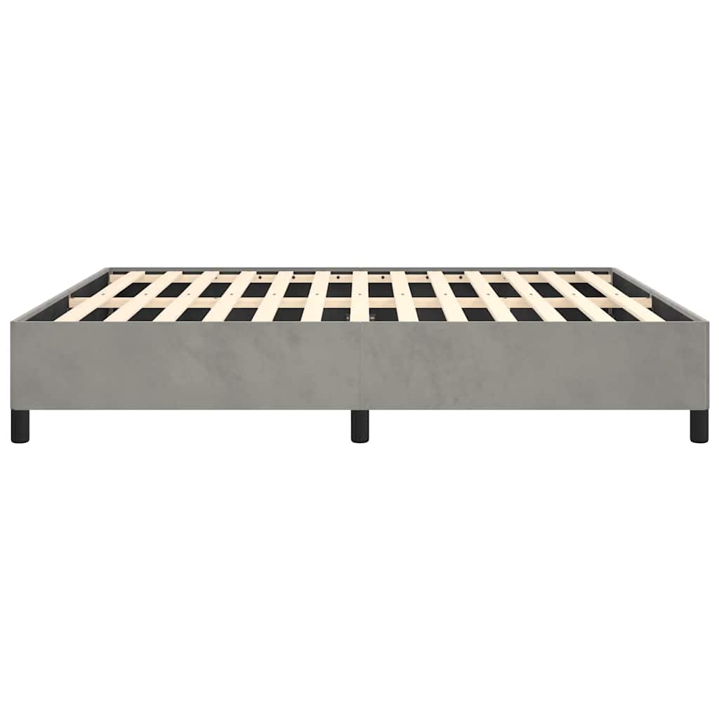 vidaXL Bedframe zonder matras lichtgrijs 152x203 cm Queen fluweel