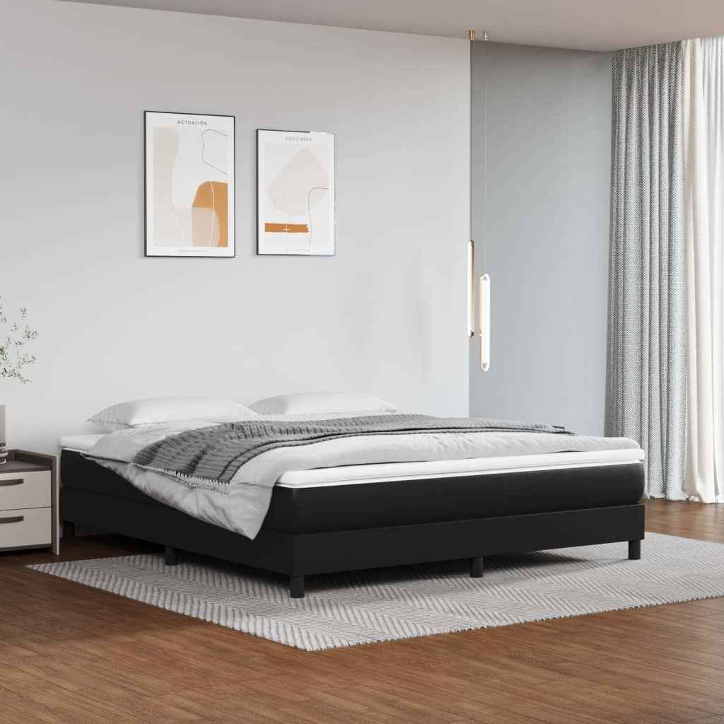 vidaXL Pocketveringmatras medium full 137x190x20 cm kunstleer zwart