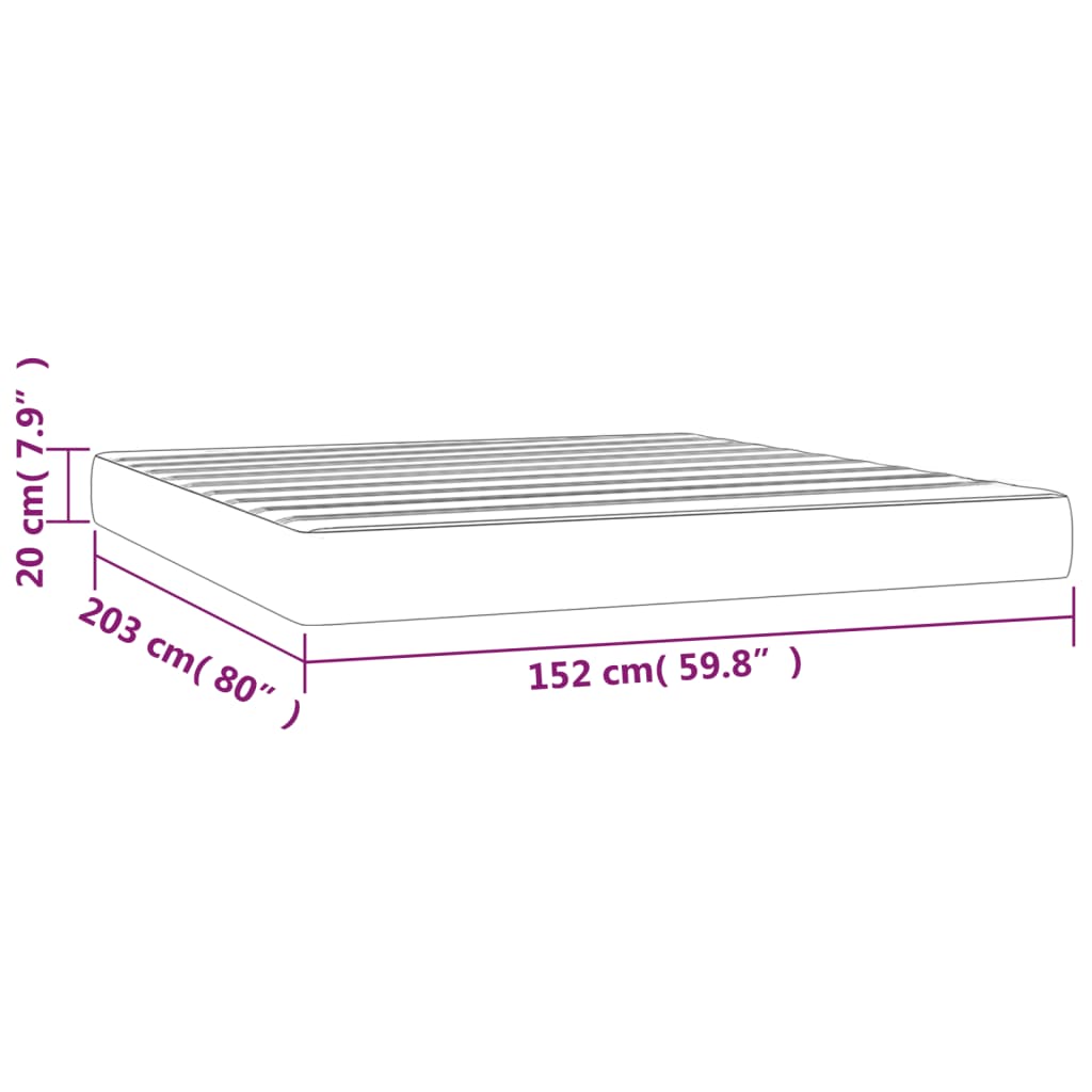 vidaXL Pocketveringmatras medium full 137x190x20 cm kunstleer zwart