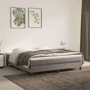 vidaXL Pocketveringmatras medium king 193x203x20 cm fluweel lichtgrijs