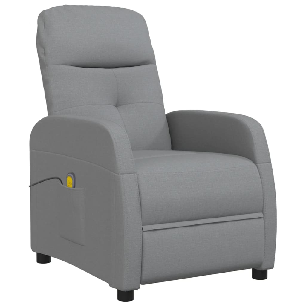 vidaXL Massagestoel stof lichtgrijs