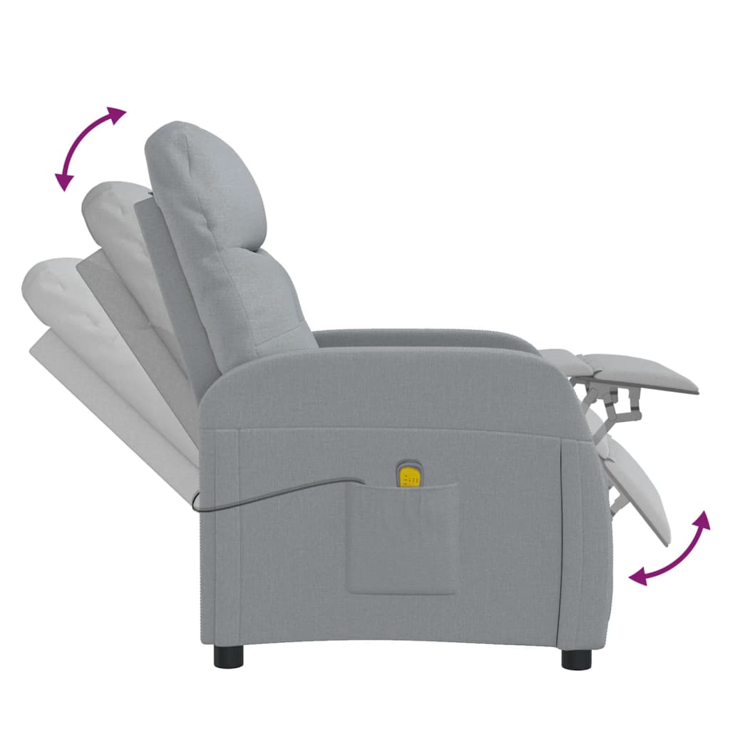 vidaXL Massagestoel stof lichtgrijs