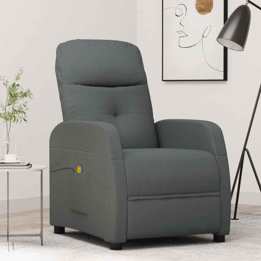 vidaXL Massagestoel stof lichtgrijs