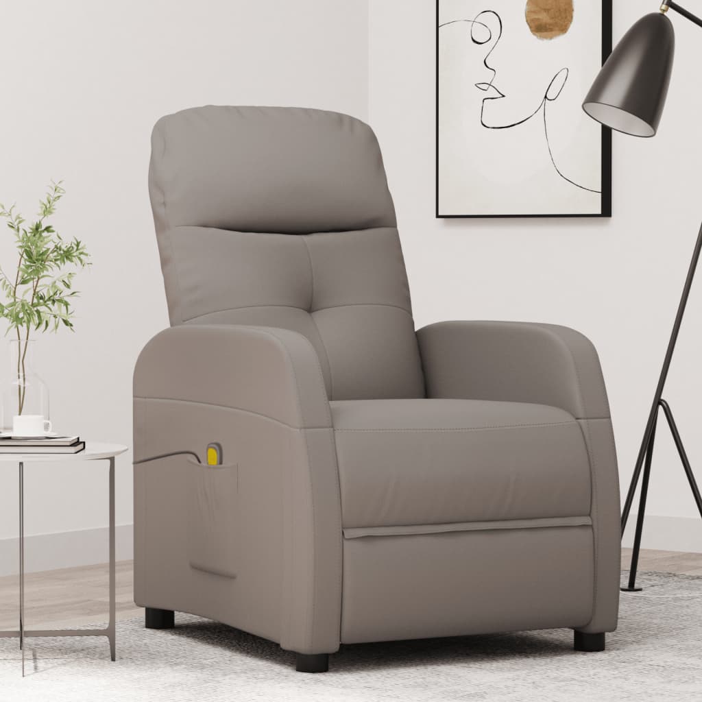 vidaXL Massagestoel stof lichtgrijs
