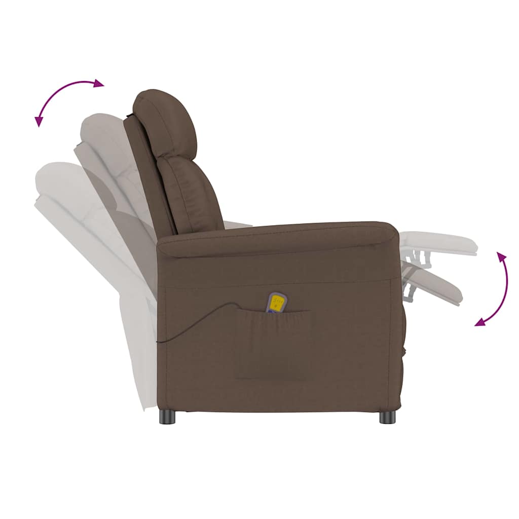 vidaXL Massagestoel microvezelstof bruin