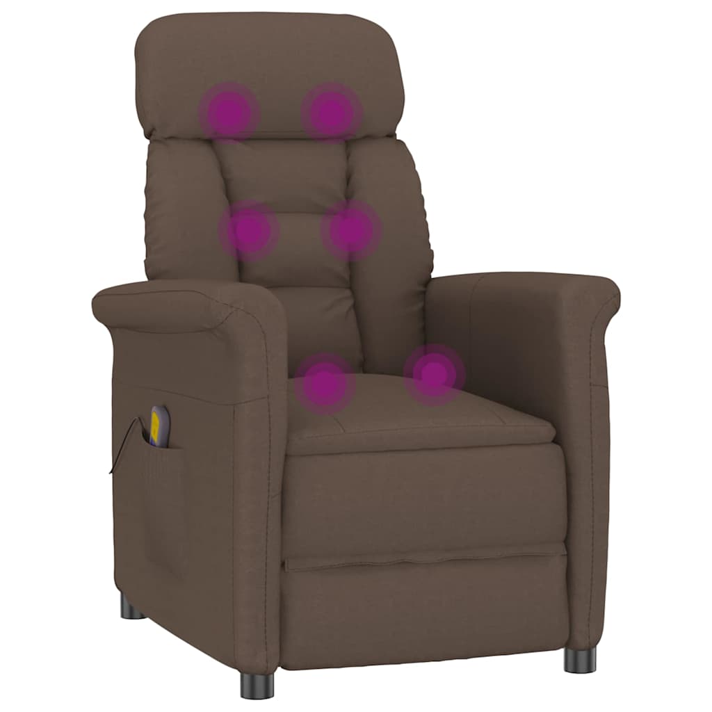 vidaXL Massagestoel microvezelstof bruin