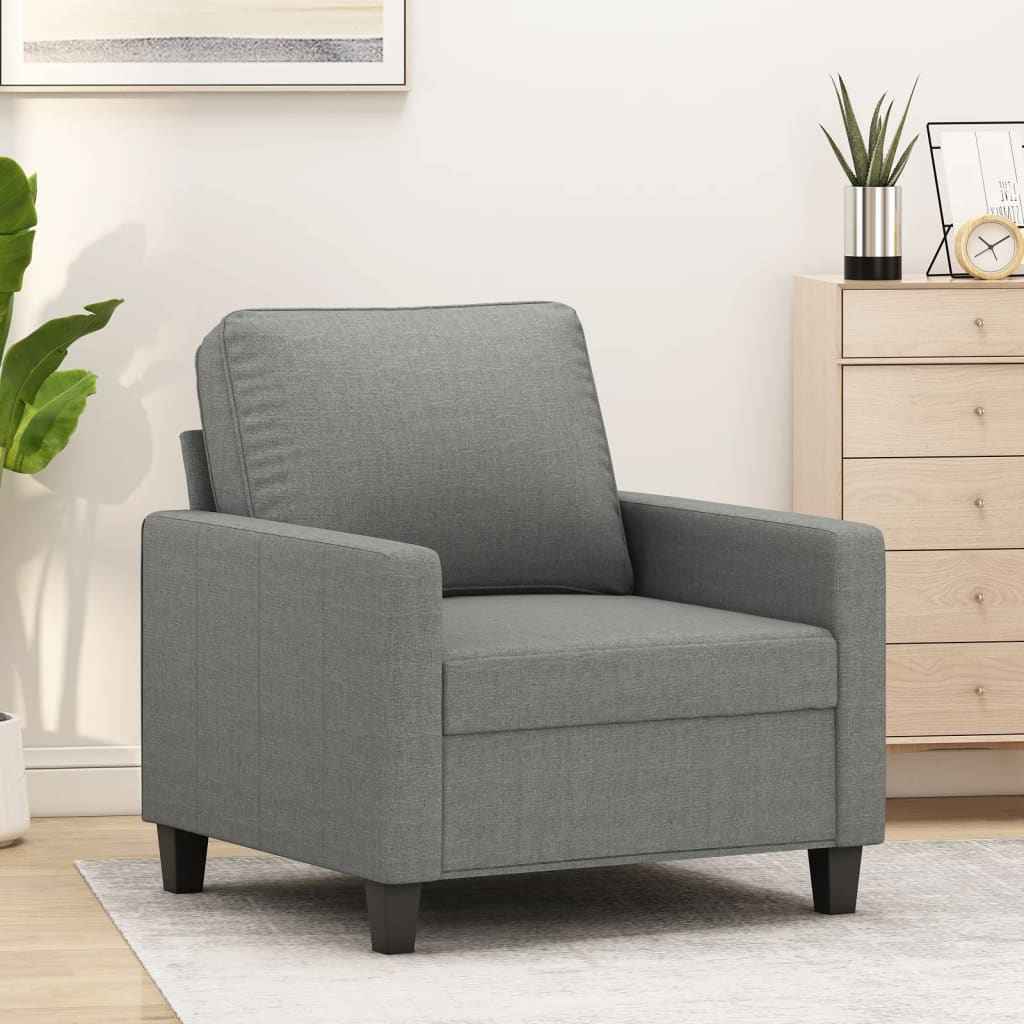 vidaXL Fauteuil 60 cm stof lichtgrijs